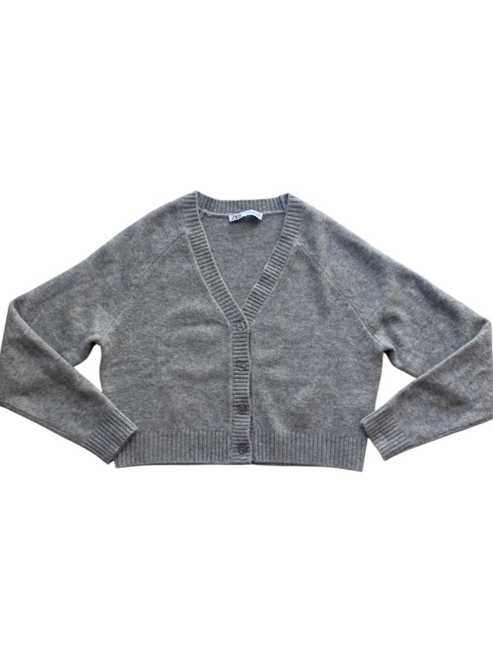 Zara Cropped Gray Cardigan size Medium